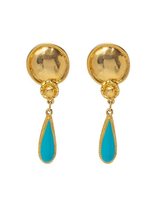 Caramel Vintage Jewellery Yellow Vintage Tear Drop Earrings