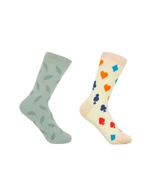 Peper Harow - Made in England Green Leaf Mint & Royal Flush Socks Bundle