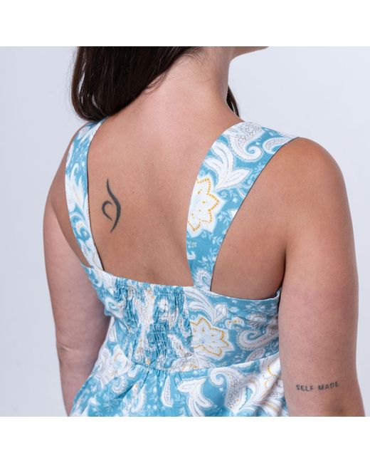 House of Gl Blue Salene Cotton Sleeveless Maxi Dress