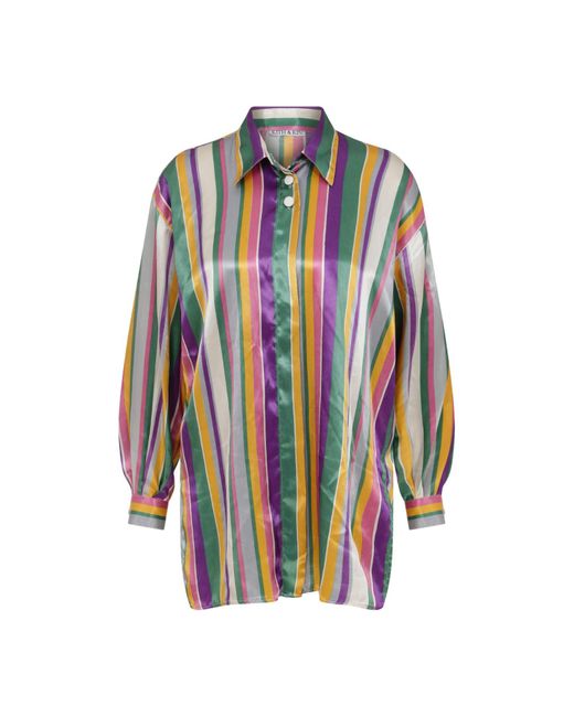 kith&kin Denim Stripes Satine Shirt | Lyst