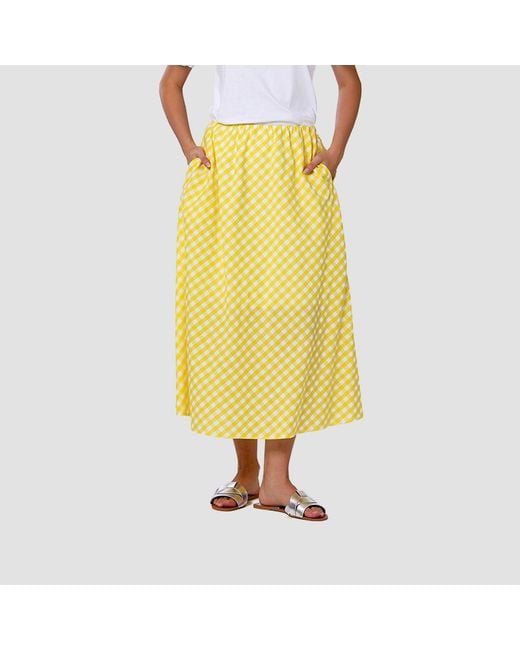 Smart and Joy Pink Cotton Midi Skirt With Pockets