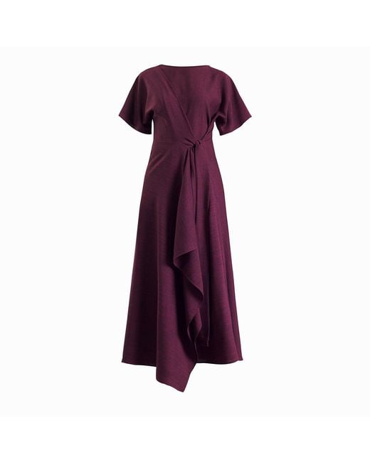 Meem Label Purple Baxter Plum Wrap Dress