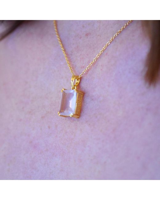 GEM BAZAAR Pink Rosings Pendant & Chain