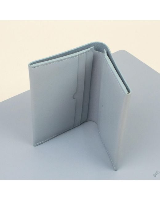 godi. Blue Handmade Bifold Leather Wallet