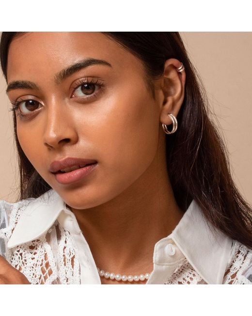 Dower & Hall White Double Bar Nomad Ear Cuff