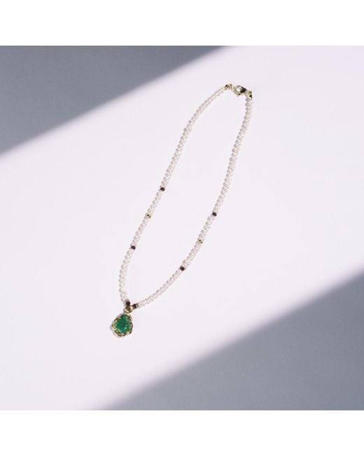 Urbane Jewelry Studio White Buddha Pearl Necklace for men