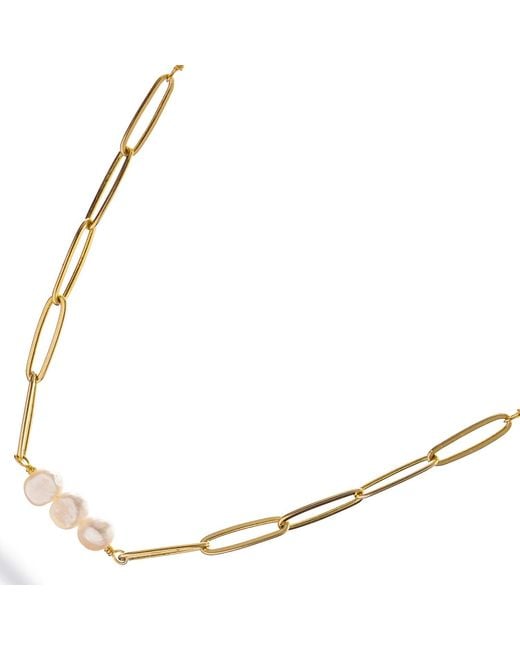Ebru Jewelry Metallic Eternal Pearl Harmony Choker Necklace