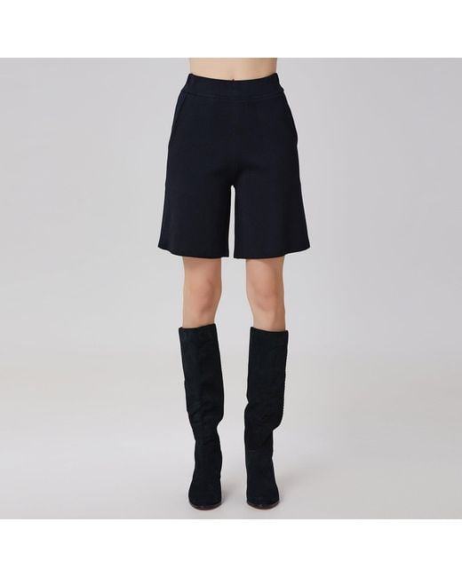 Smart and Joy Black Minimalist Bermuda Shorts