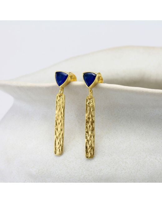 Isla Silver Blue Jade Vermeil Drop Earrings