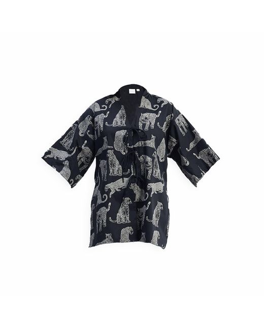 REISTOR Blue Oversized Shirt With Front-Ties