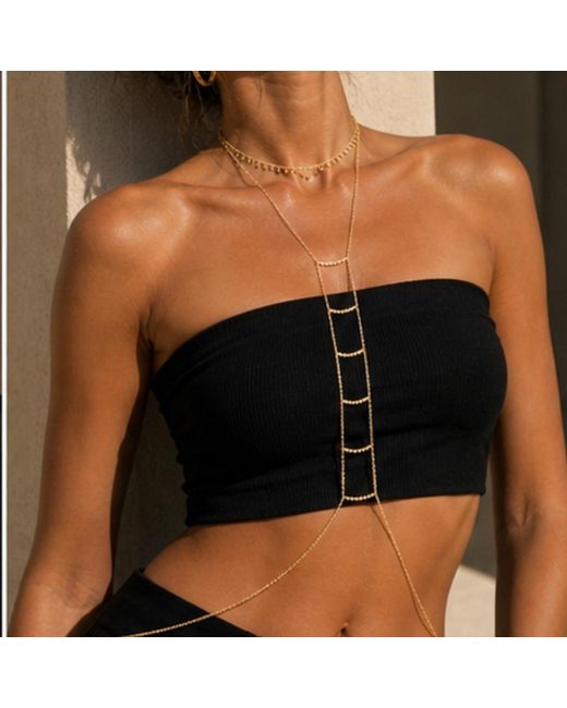 La Soula Jewelry Metallic Neutrals Aura Ladder Bodychain