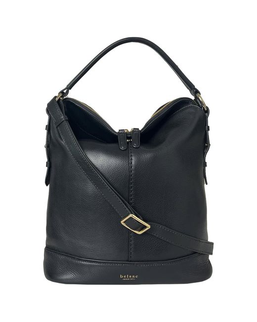 BELYSA Black Pil, Leather Bucket Bag