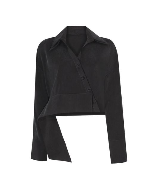 Mirimalist Black Flow Cupro Shirt
