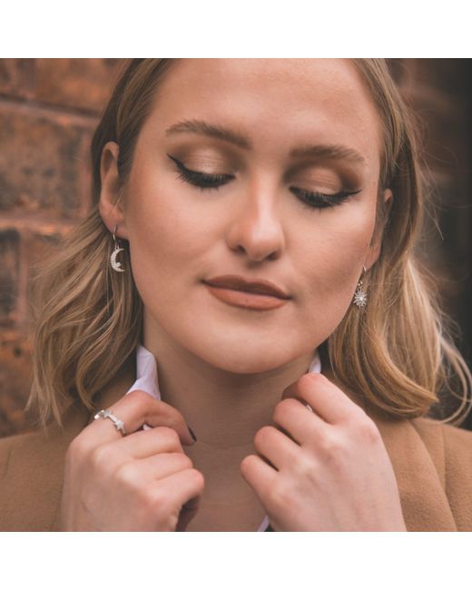 Luna Charles Metallic Esmae Moon & Star Earrings