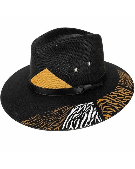 Bella Soul Black Gilded Onyx Painted Jute Hat