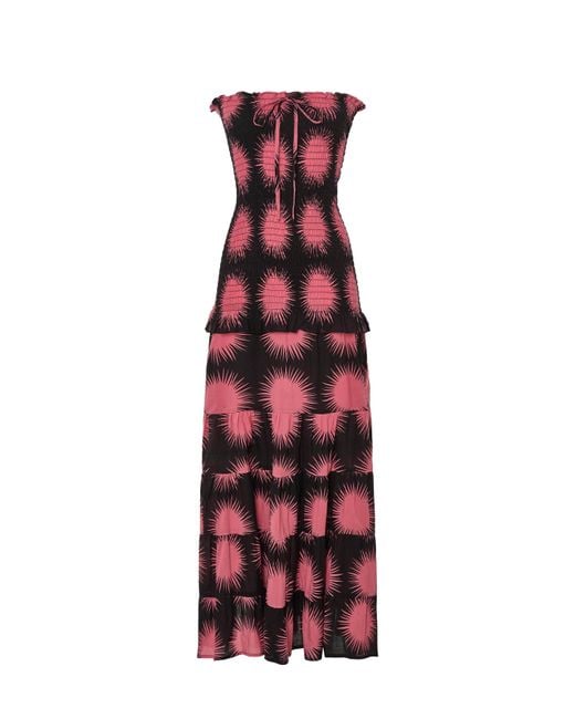 Par & Escala Red Clotilde Strapless Dress