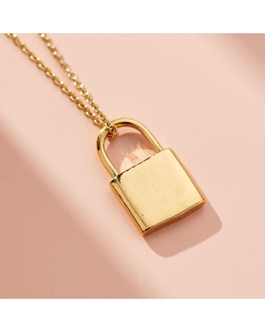 Posh Totty Designs Metallic Yellow Gold Plated Padlock Charm Necklace