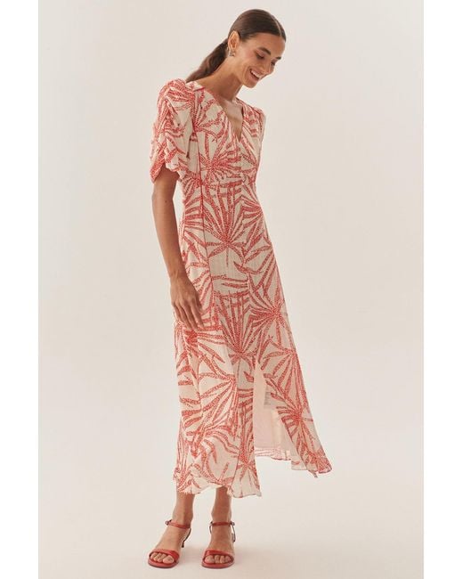 Exquise Red Adaline Midi Dress –