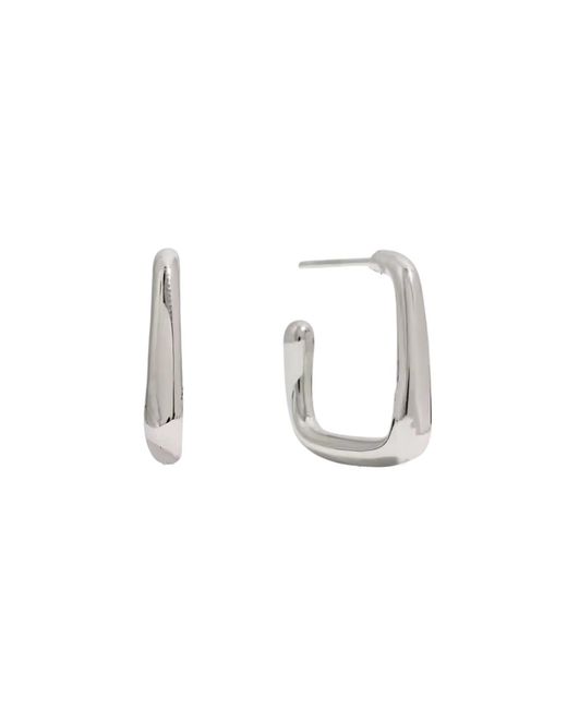 Nazzar White Square Open Hoops