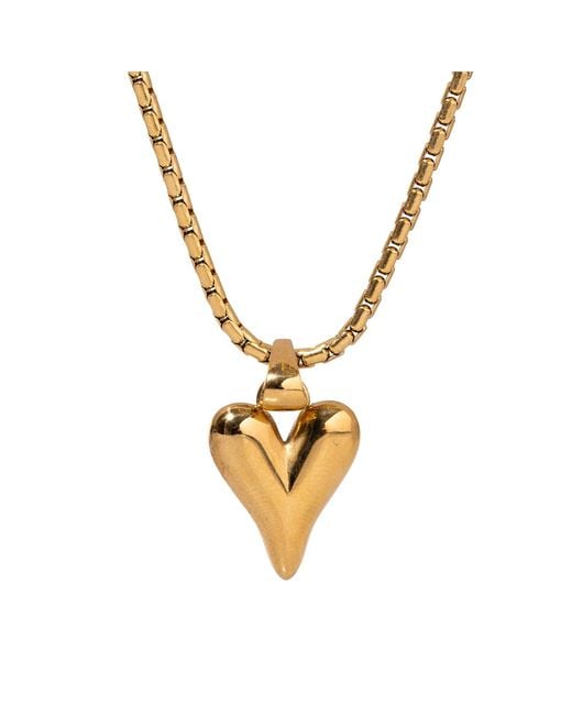 Ebru Jewelry Metallic Infinite Love Heart Pendant Statement Necklace