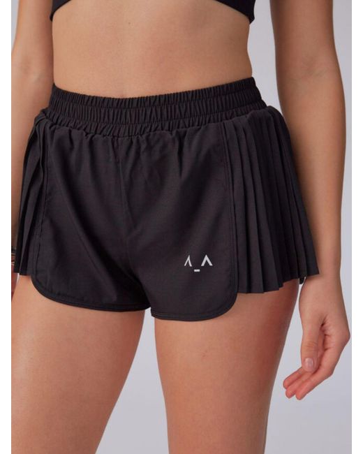 Altra Volta Blue Pleated Active Shorts With Elastic Waist