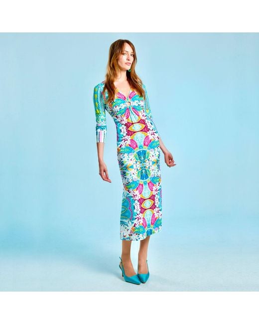 Beatrice von Tresckow Blue Spring Garden Lola Midi Dress