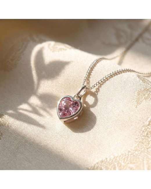 Harfi Pink Mini Heart Rose Quartz October Birthstone Necklace