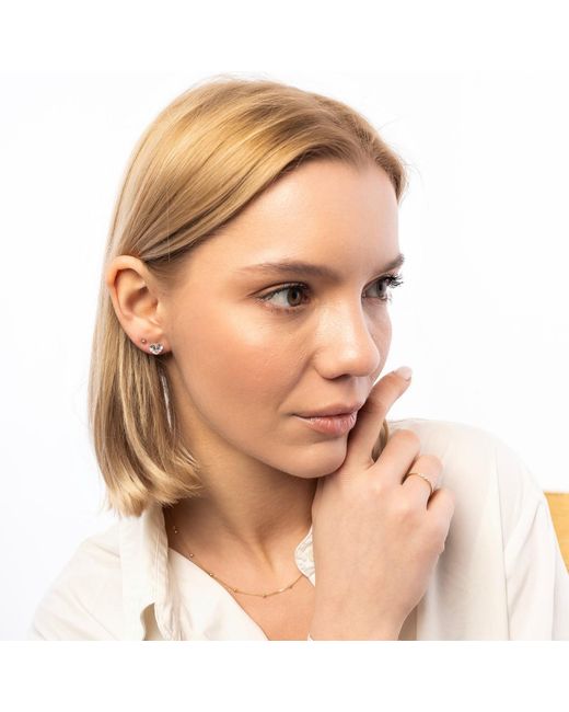 Spero London Metallic 9Ct Solid Sphere Stud Earring