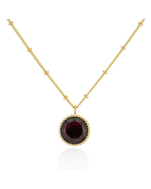 Auree Jewellery Metallic Barcelona January Birthstone Necklace Garnet