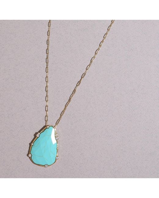 Rare Matters Jewelry Blue Organic Teardrop Necklace