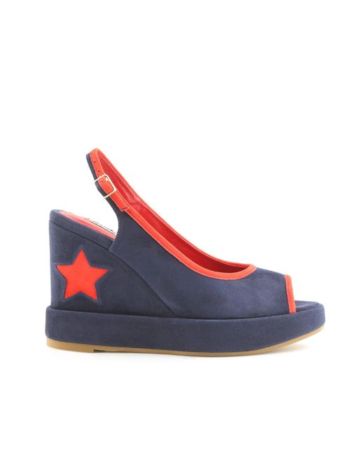 Rosamund Muir London Blue Davinia & Suede With Star Wedges