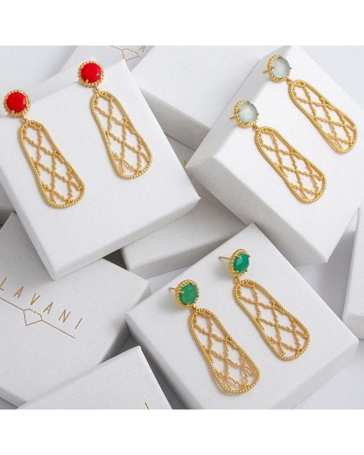 Lavani Jewels Metallic Mint Alhambra Earrings