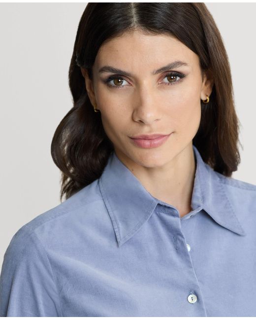 Really Wild Clothing Blue Spencer Stretch Corduroy Shirt