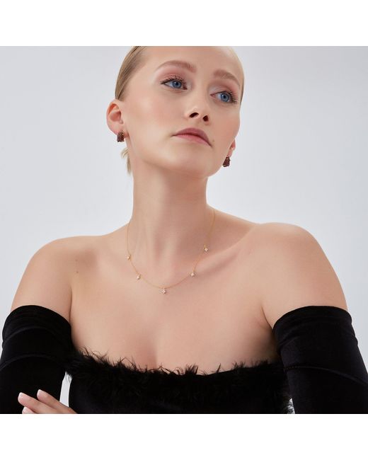 Spero London Metallic Plated Sterling Four Leaf Clover Necklace