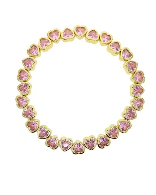 Olivia Le Metallic Cubic Zirconia Heart Stretch Tennis Bracelet