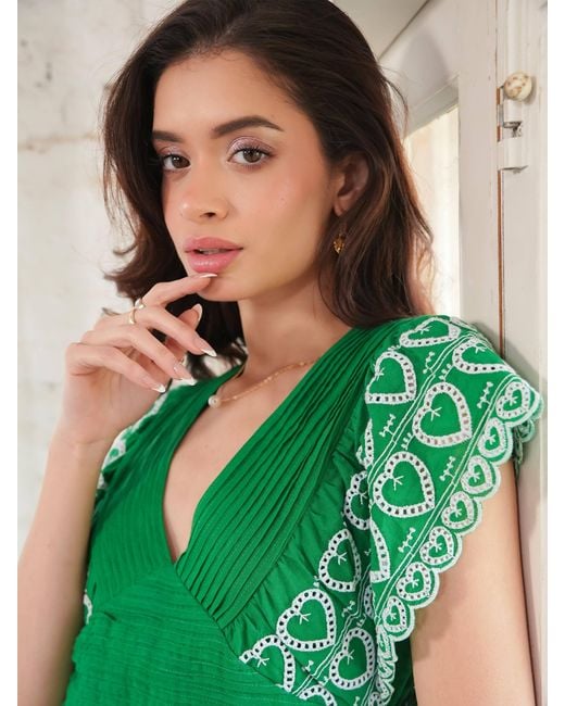 Rose & Nancy Green Eleanor Cotton Maxi Dress