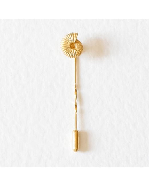 Lee Renee Metallic Ammonite Tie Pin –Twist Tie Pin – for men