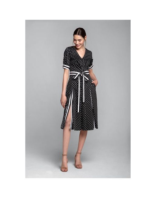 Rumour London Black Jennifer Fit-And-Flare Cotton Dress With Slits