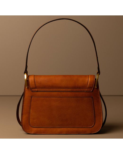 Time Resistance Brown Leather Flap Bag For