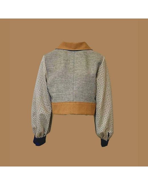 Couture to Your Door Blue Neutrals Upholstery Upcycled X Denim Jacket