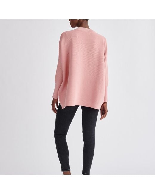 Paisie V-neck Ribbed Jumper In Pink