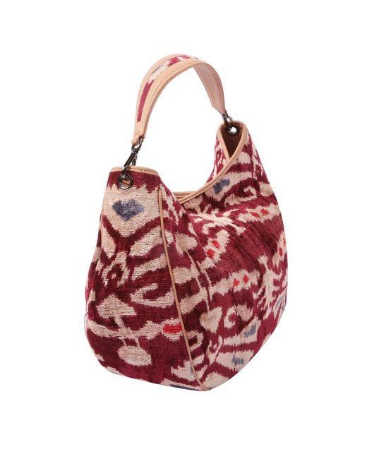 SJW BAGS LONDON Red Garuda Velvet Ikat Bag