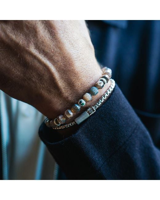 Tateossian Brown Hexade Peace Bracelet for men
