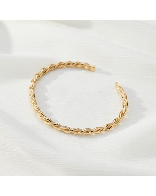 Posh Totty Designs Metallic Yellow Gold Plated Twisted Cuff