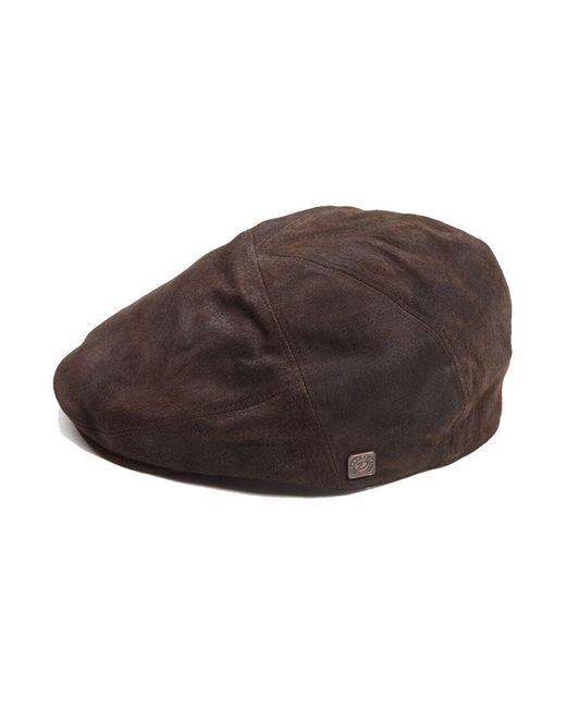 Dasmarca Hats Brown Alex Suede Leather Cap For for men