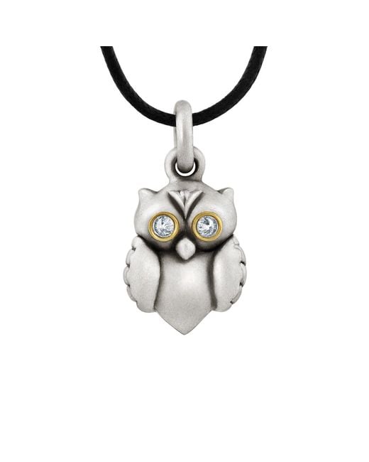 Snake Bones Metallic Owl Pendant