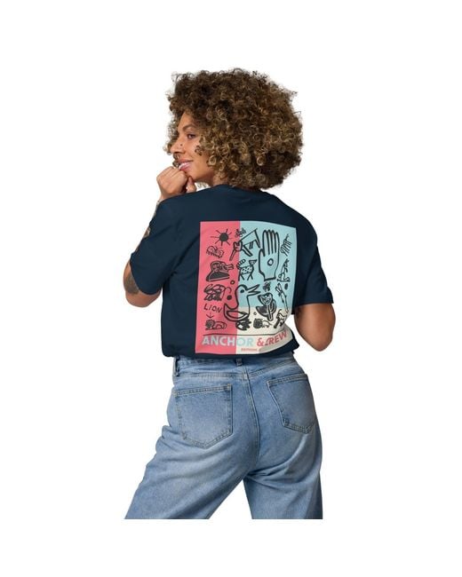 Anchor and Crew Blue One Moon Safari Editions Organic Cotton T-Shirt