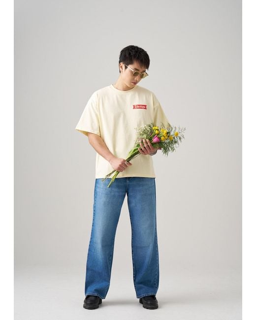 Éclectique Natural Date Night Cream Graphic T-Shirt for men