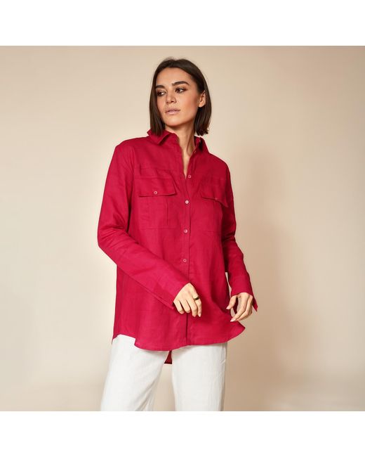 Gunda Hafner Ltd Pink Linen Safari Shirt