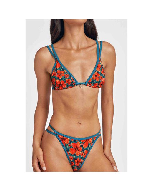 Blackbough Swim Blue Minna Split Side-Strap Tease Bottoms Paradise Blooms